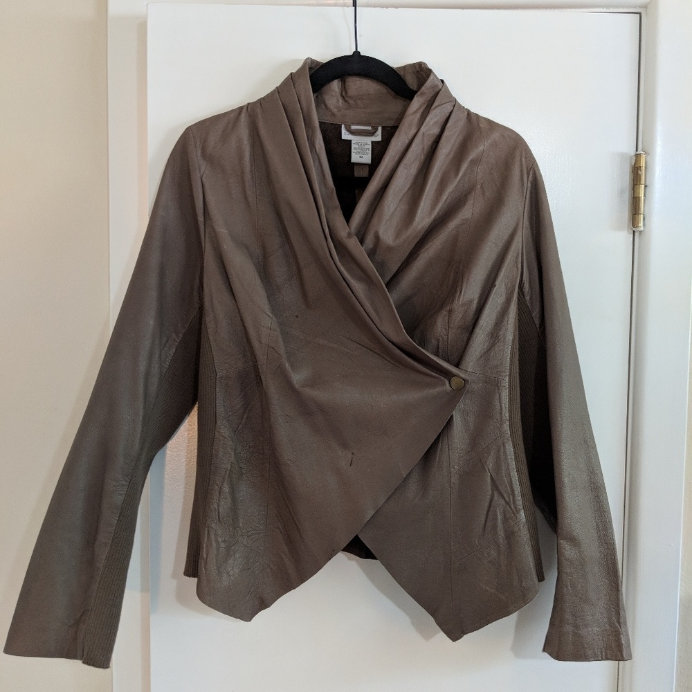 Genuine Leather Wrap Jacket